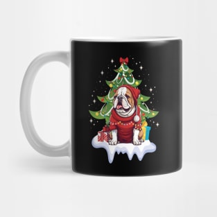 Merry Christmas Tree With Bulldog Dog Mug